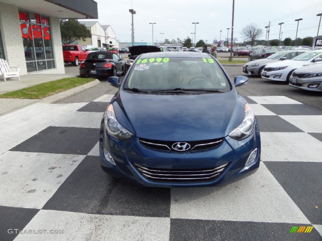 2013 Elantra Limited - Windy Sea Blue / Beige photo #2