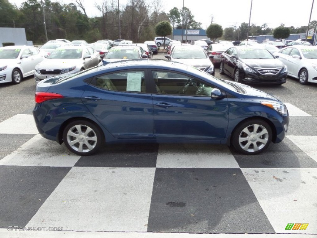 2013 Elantra Limited - Windy Sea Blue / Beige photo #3