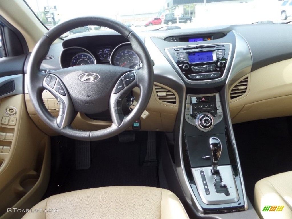 2013 Elantra Limited - Windy Sea Blue / Beige photo #15
