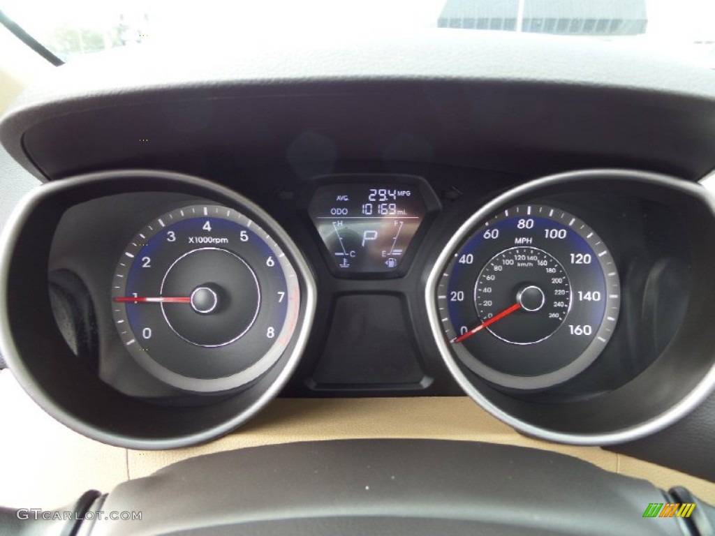2013 Elantra Limited - Windy Sea Blue / Beige photo #16
