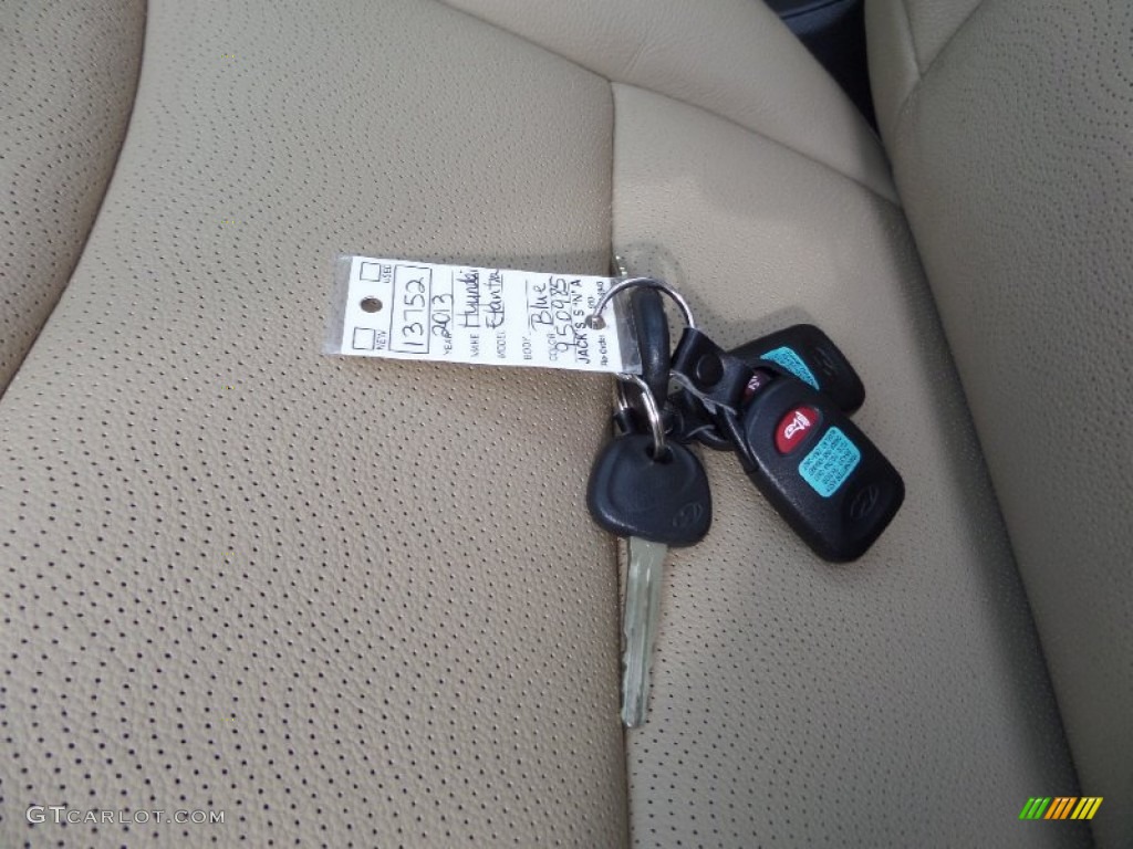 2013 Elantra Limited - Windy Sea Blue / Beige photo #20