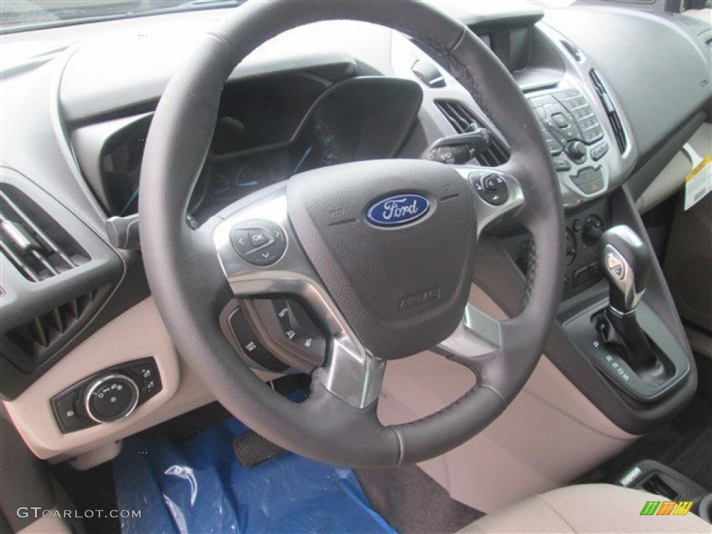 2015 Ford Transit Connect XLT Wagon Medium Stone Cloth Steering Wheel Photo #101024124