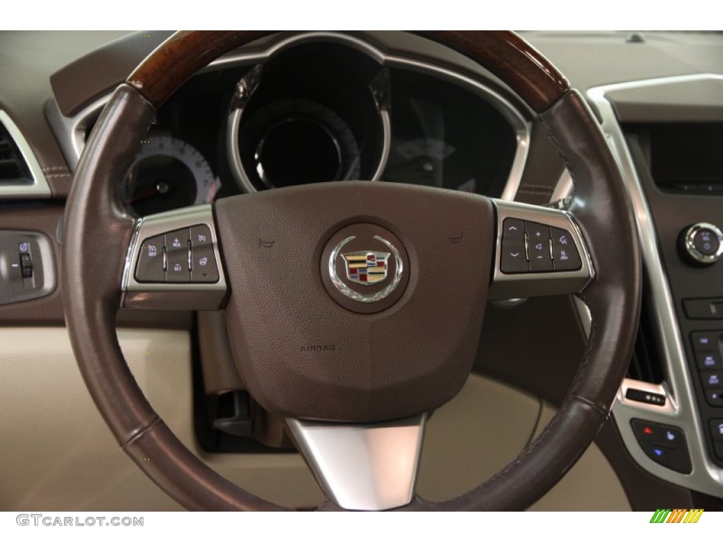 2012 Cadillac SRX Luxury AWD Shale/Brownstone Steering Wheel Photo #101025793