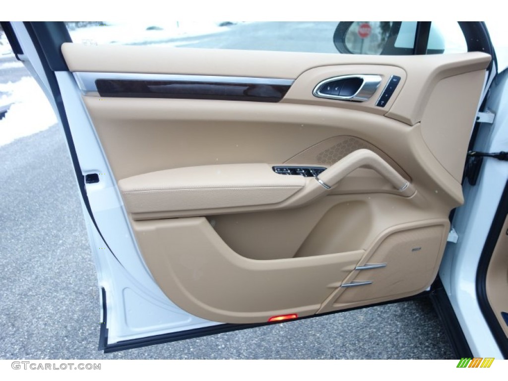 2014 Porsche Cayenne S Hybrid Luxor Beige Door Panel Photo #101026126