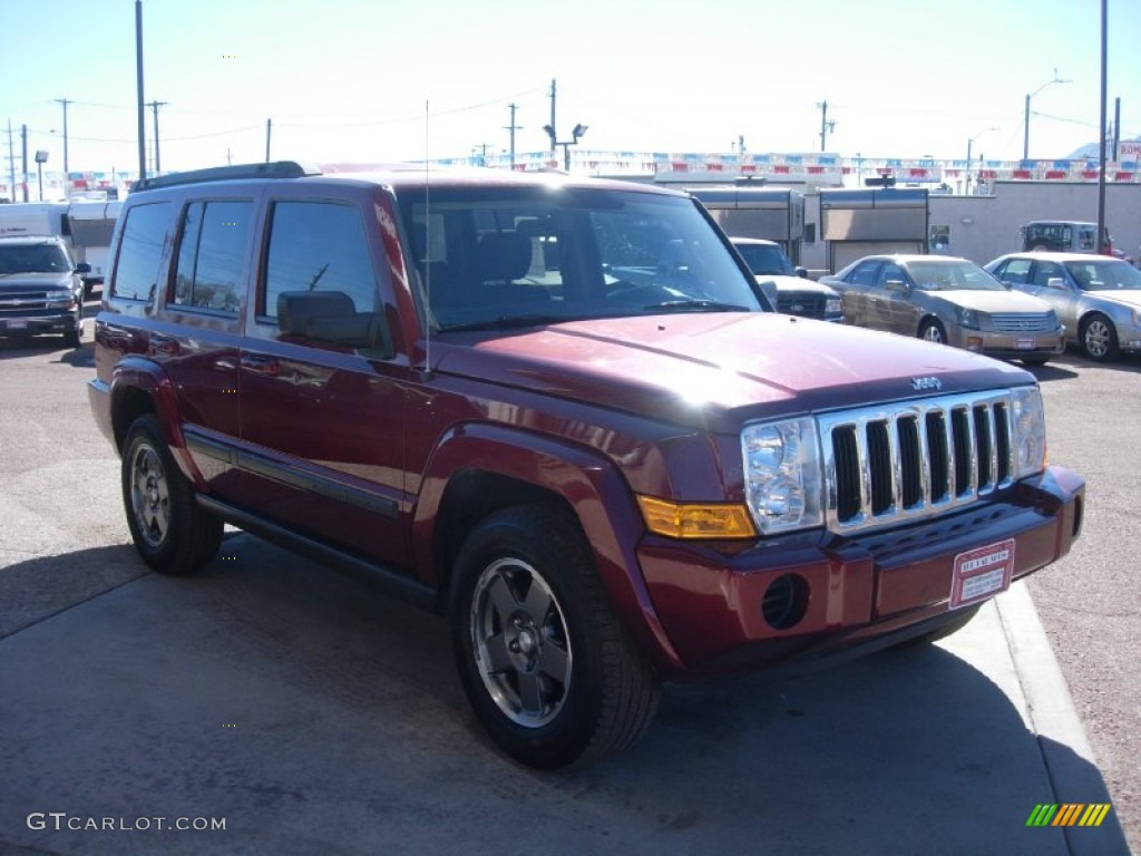 2008 Commander Sport 4x4 - Red Rock Crystal Pearl / Dark Slate Gray photo #6