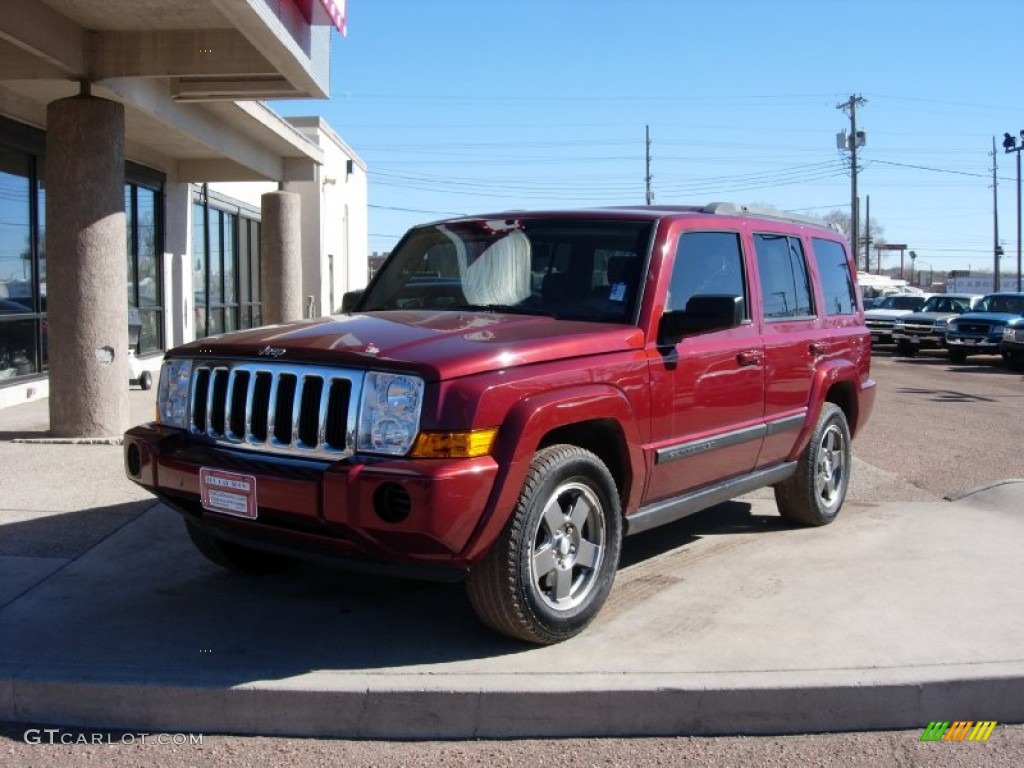 2008 Commander Sport 4x4 - Red Rock Crystal Pearl / Dark Slate Gray photo #17