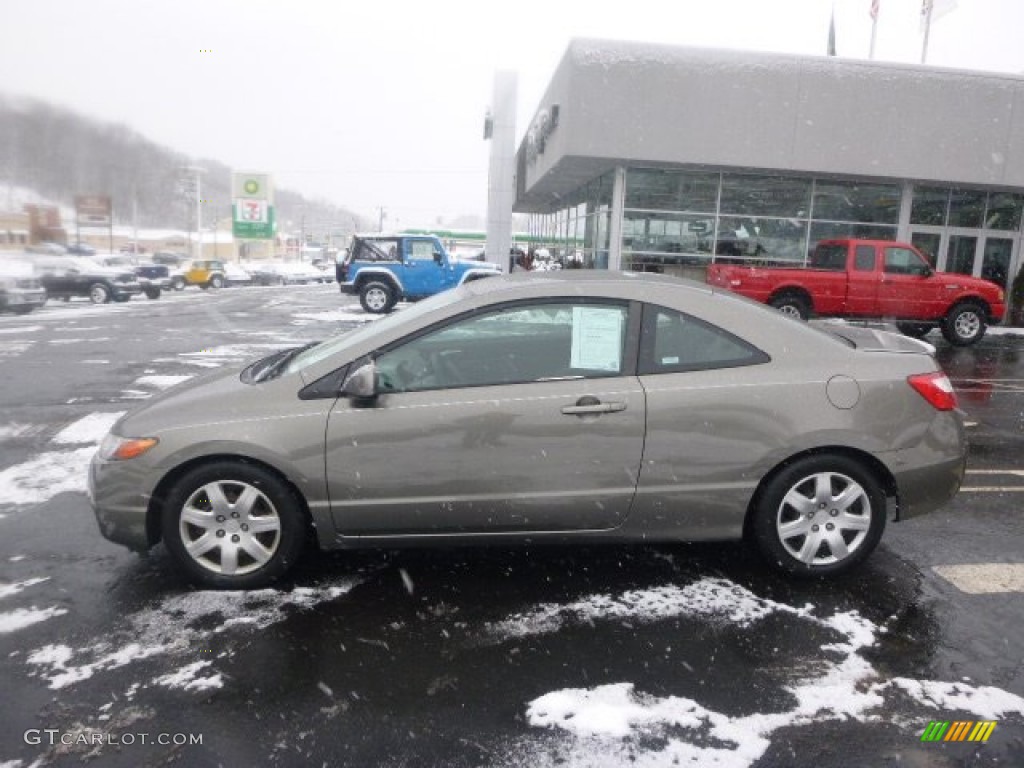 2006 Civic LX Coupe - Galaxy Gray Metallic / Gray photo #2