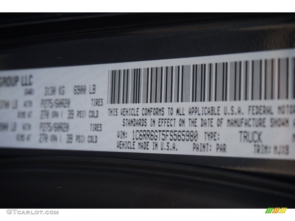 2015 Ram 1500 Big Horn Quad Cab Color Code Photos