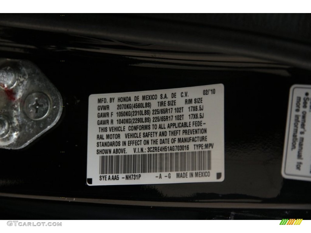 2010 CR-V EX AWD - Crystal Black Pearl / Black photo #14