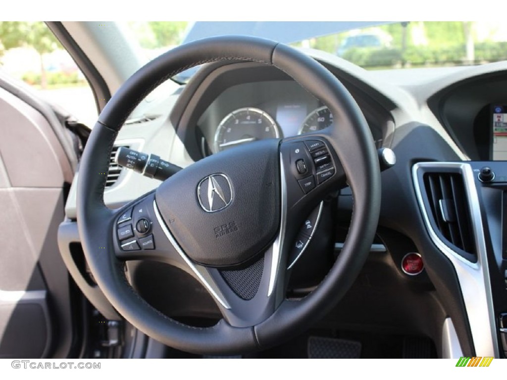 2015 Acura TLX 3.5 Advance SH-AWD Ebony Steering Wheel Photo #101054940