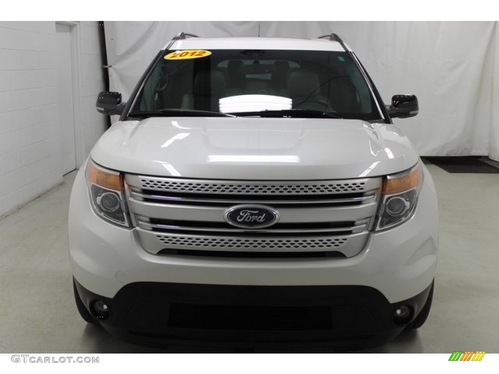2012 Explorer XLT 4WD - White Platinum Tri-Coat / Medium Light Stone photo #2