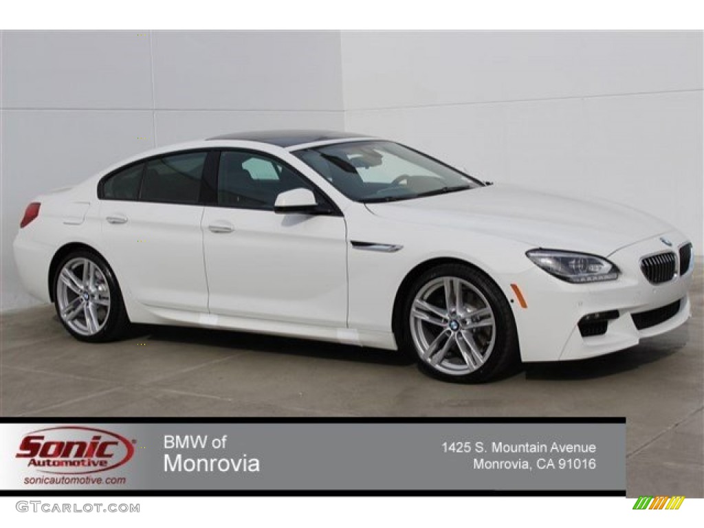 2015 6 Series 640i Gran Coupe - Alpine White / Black photo #1