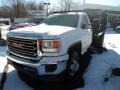 Summit White - Sierra 3500HD Work Truck Regular Cab 4x4 Stake Truck Photo No. 1
