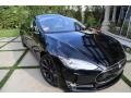 2014 Black Solid Tesla Model S   photo #2