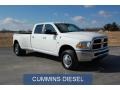 2011 Bright White Dodge Ram 3500 HD SLT Crew Cab 4x4 Dually  photo #2