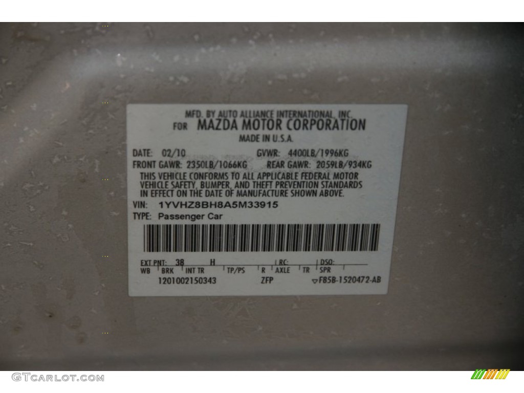 2010 MAZDA6 i Sport Sedan - Brilliant Silver Metallic / Black photo #18