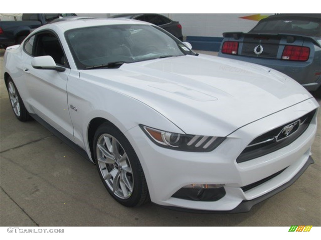 2015 Mustang GT Premium Coupe - Oxford White / 50 Years Raven Black photo #2
