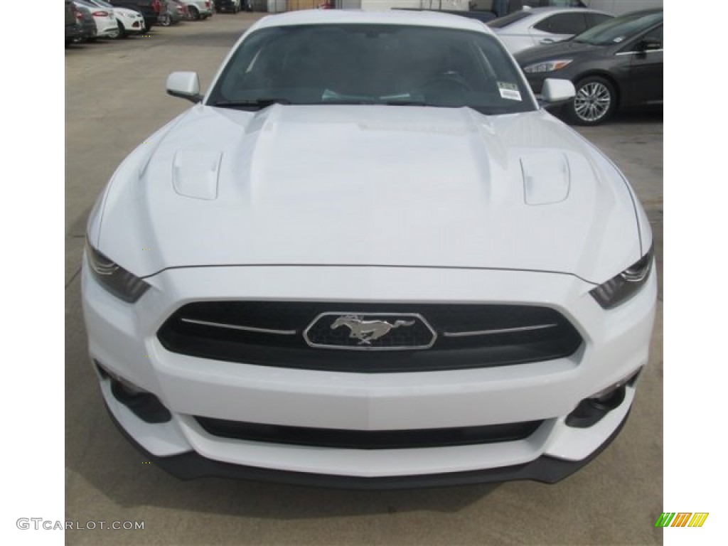 2015 Mustang GT Premium Coupe - Oxford White / 50 Years Raven Black photo #6