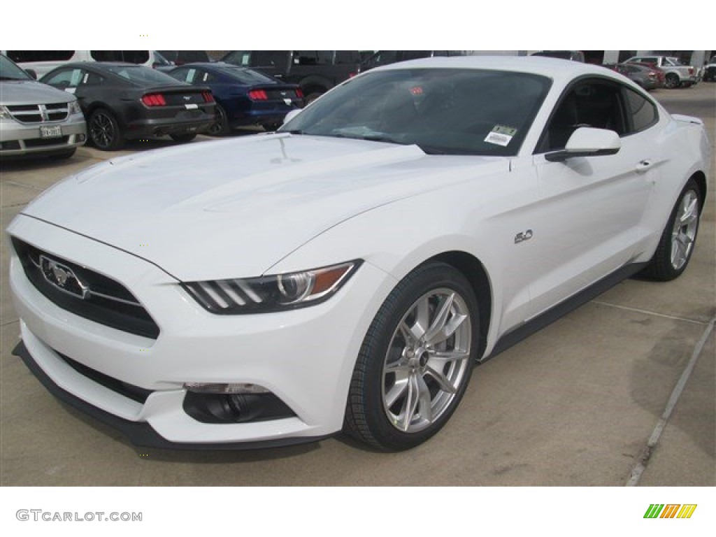 2015 Mustang GT Premium Coupe - Oxford White / 50 Years Raven Black photo #7