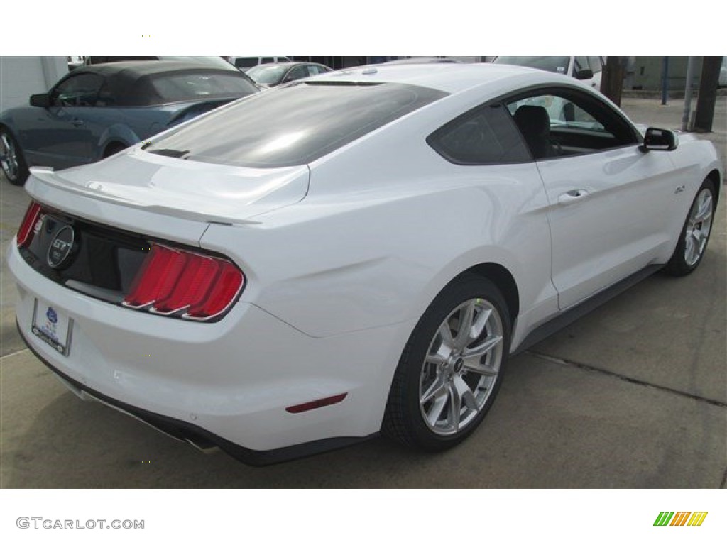 2015 Mustang GT Premium Coupe - Oxford White / 50 Years Raven Black photo #10