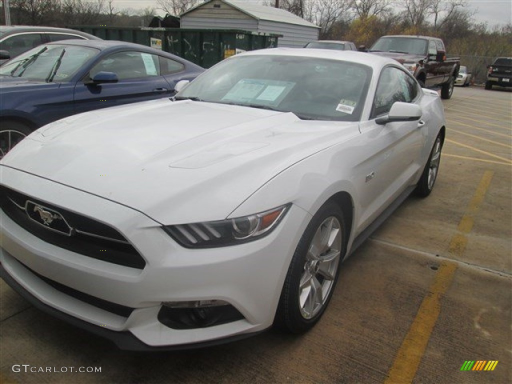 2015 Mustang GT Premium Coupe - Oxford White / 50 Years Raven Black photo #16