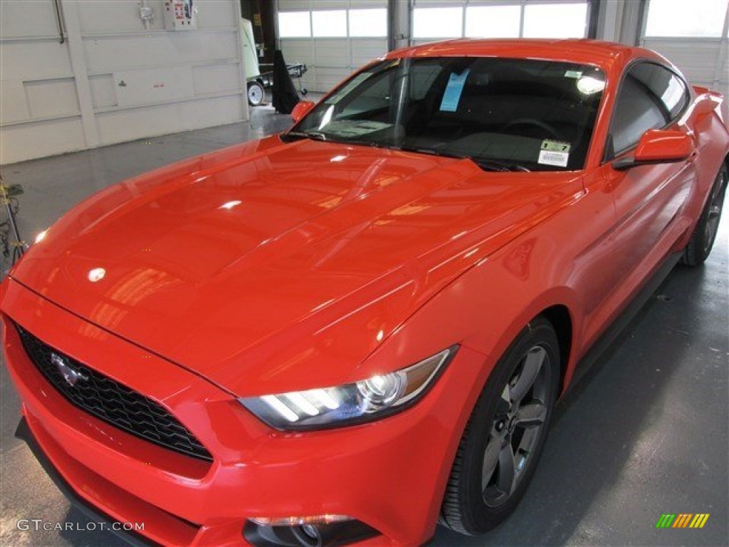 2015 Mustang V6 Coupe - Competition Orange / Ebony photo #3