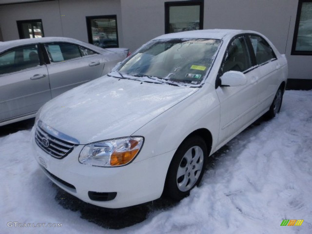 2008 Spectra EX Sedan - White / Beige photo #4