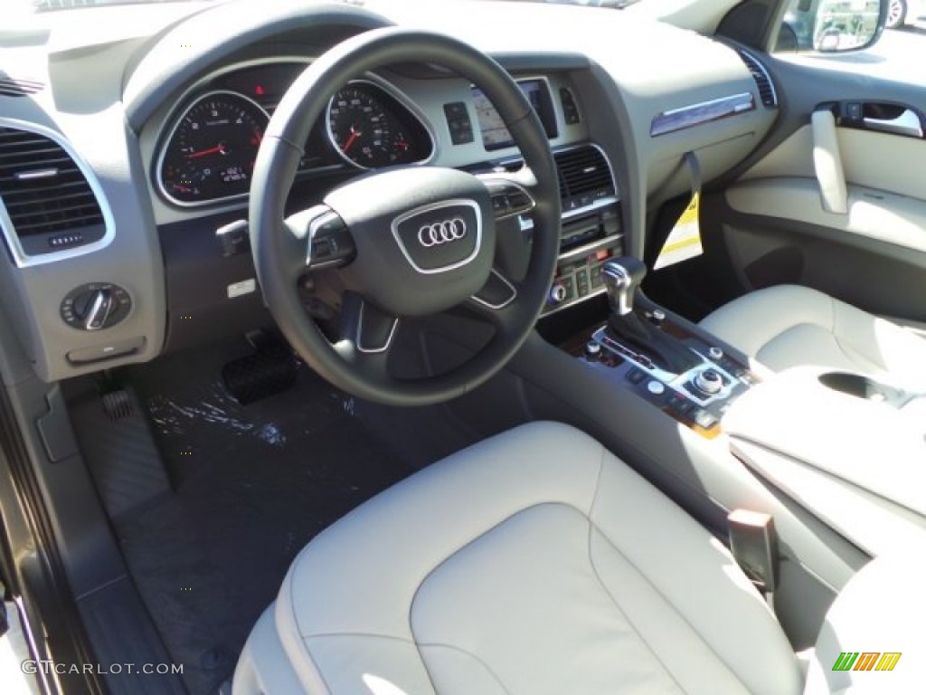Limestone Gray Interior 2015 Audi Q7 3.0 TDI Premium Plus quattro Photo #101088012