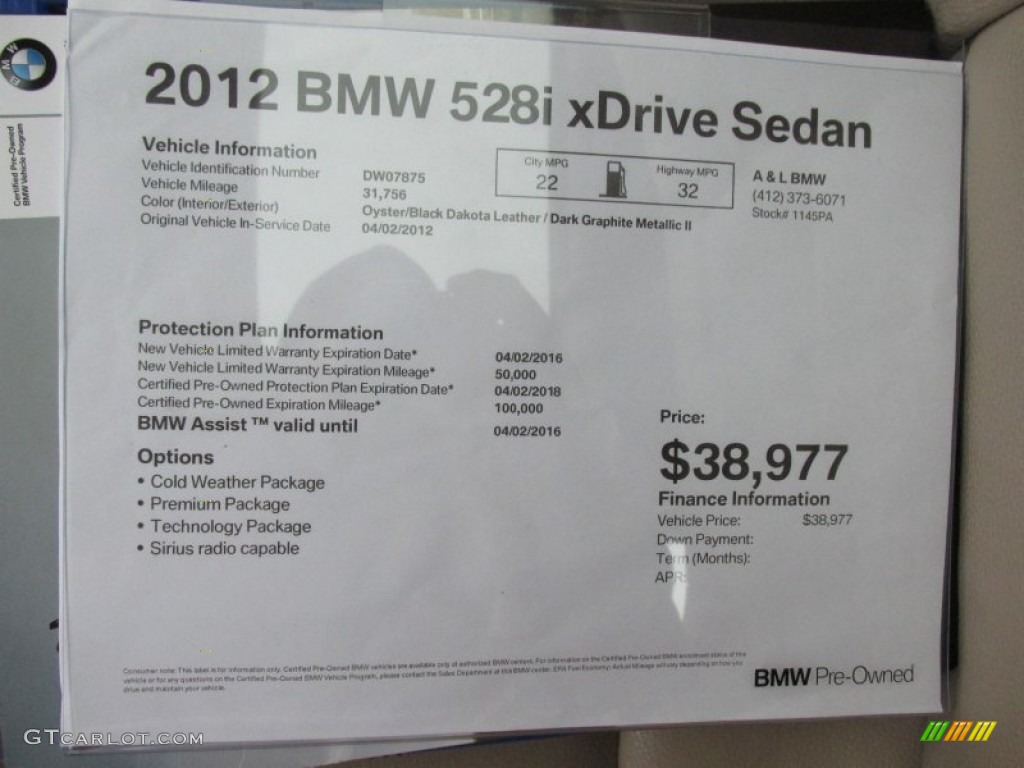 2012 5 Series 528i xDrive Sedan - Dark Graphite Metallic II / Everest Gray photo #11