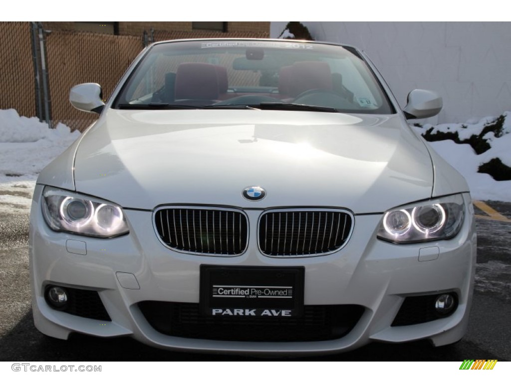 2012 3 Series 335i Convertible - Mineral White Metallic / Coral Red/Black photo #8