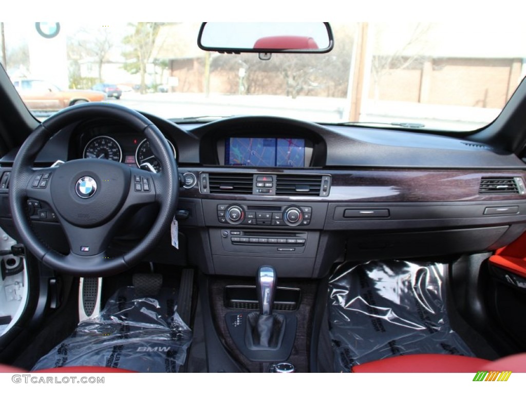 2012 BMW 3 Series 335i Convertible Coral Red/Black Dashboard Photo #101098239