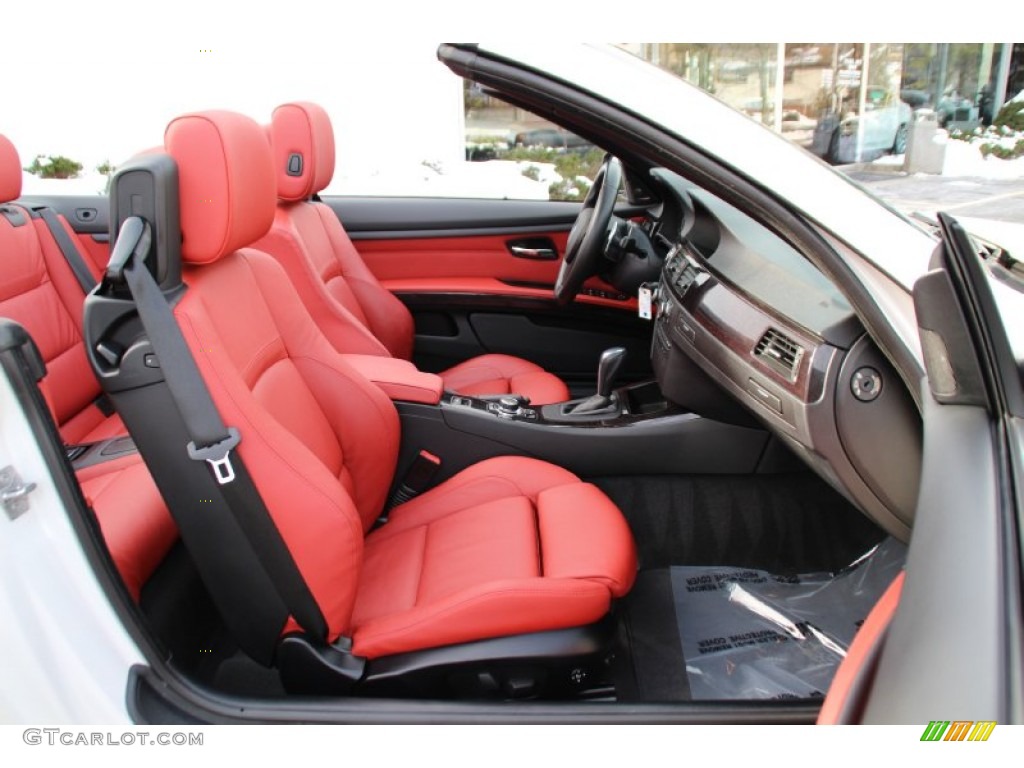 2012 3 Series 335i Convertible - Mineral White Metallic / Coral Red/Black photo #26