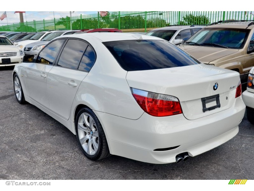 2004 5 Series 545i Sedan - Alpine White / Black photo #9