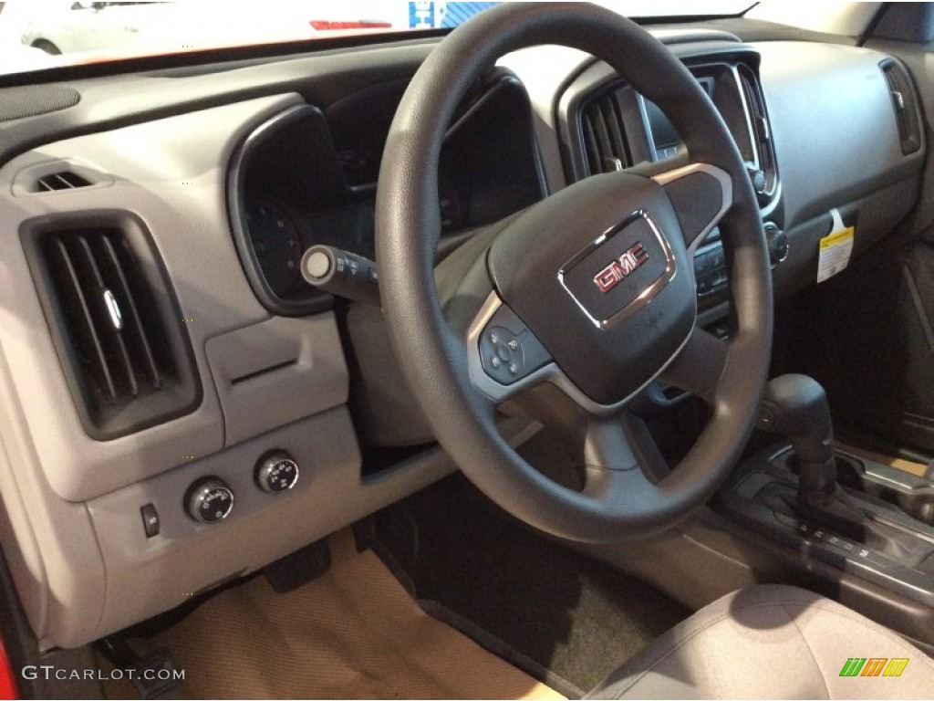 2015 GMC Canyon Extended Cab 4x4 Jet Black/Dark Ash Steering Wheel Photo #101106207