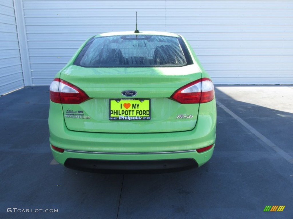 2014 Fiesta Titanium Sedan - Green Envy / Charcoal Black photo #10