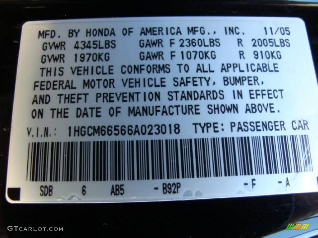 2006 Accord EX-L V6 Sedan - Nighthawk Black Pearl / Ivory photo #15