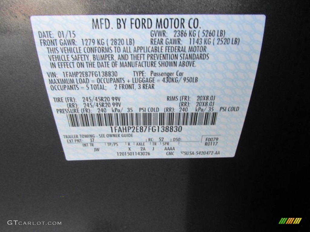 2015 Taurus SEL - Magnetic Metallic / Charcoal Black photo #33