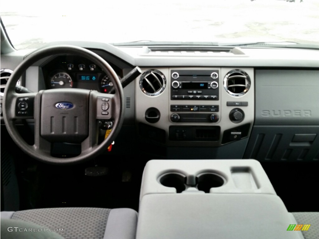 2014 F250 Super Duty XLT Crew Cab 4x4 - White Platinum Tri-Coat / Steel photo #14
