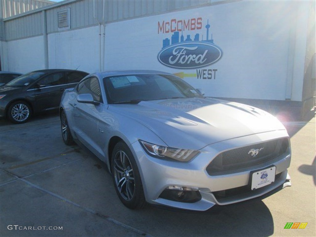 2015 Mustang GT Coupe - Ingot Silver Metallic / Ebony photo #1