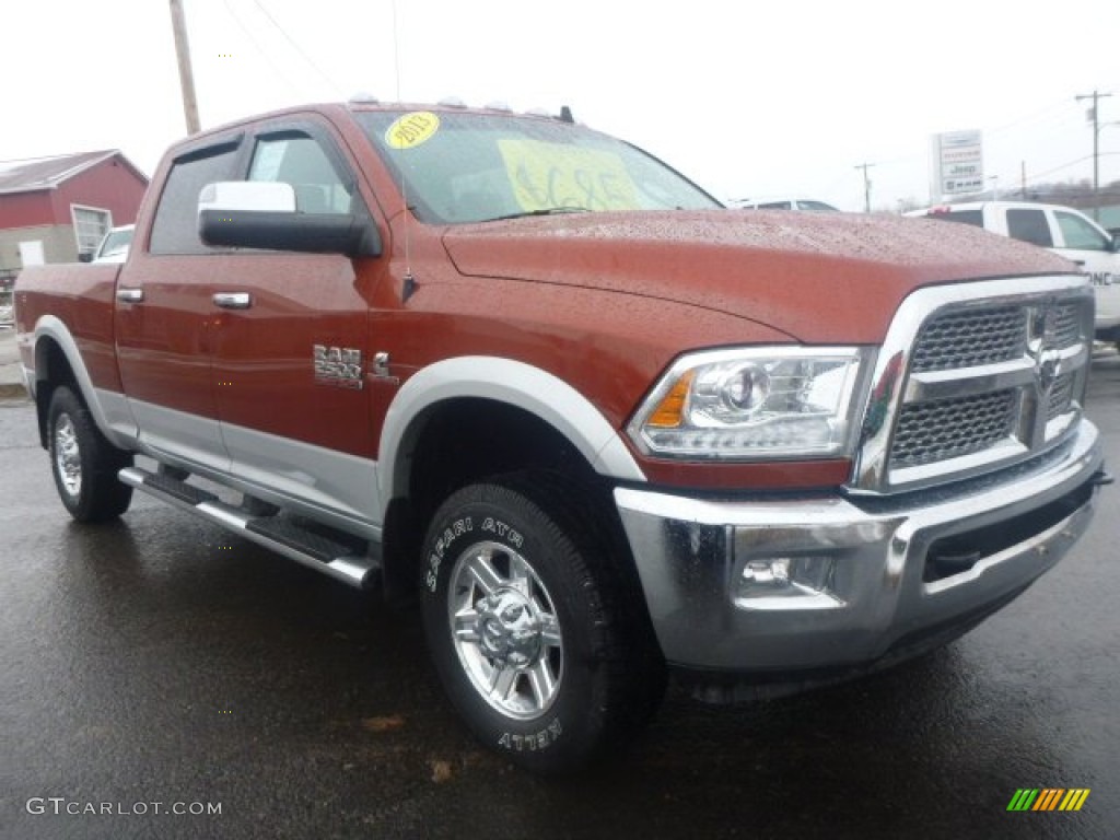 Omaha Orange 2013 Ram 2500 Laramie Crew Cab 4x4 Exterior Photo #101121913
