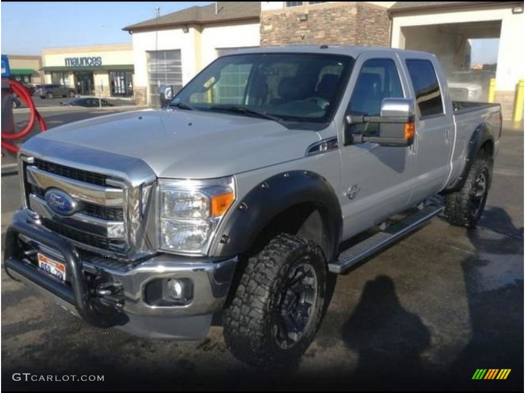 2012 F350 Super Duty Lariat Crew Cab 4x4 - Ingot Silver Metallic / Black photo #1