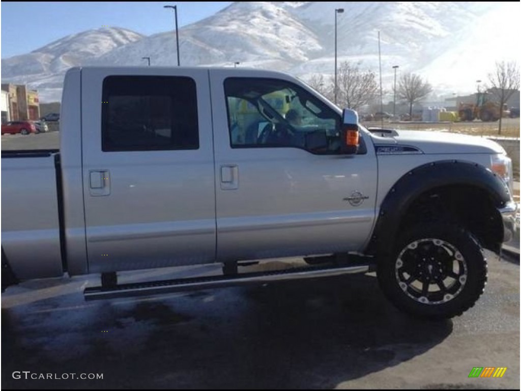 2012 F350 Super Duty Lariat Crew Cab 4x4 - Ingot Silver Metallic / Black photo #14