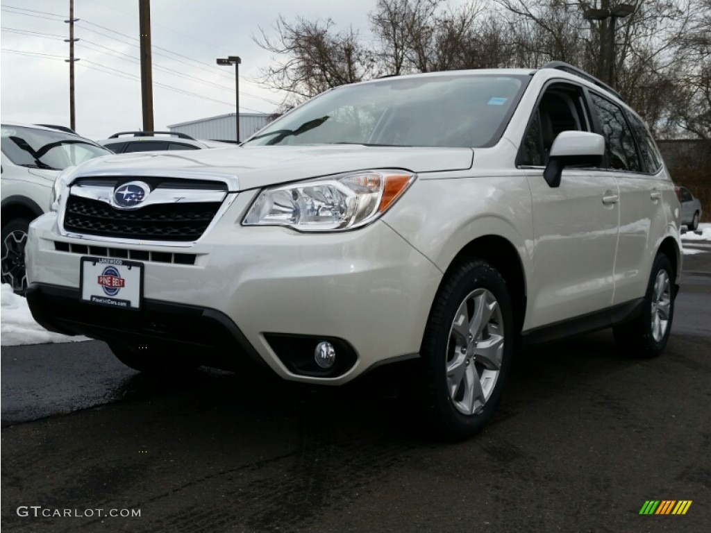 2015 Forester 2.5i Limited - Satin White Pearl / Gray photo #1