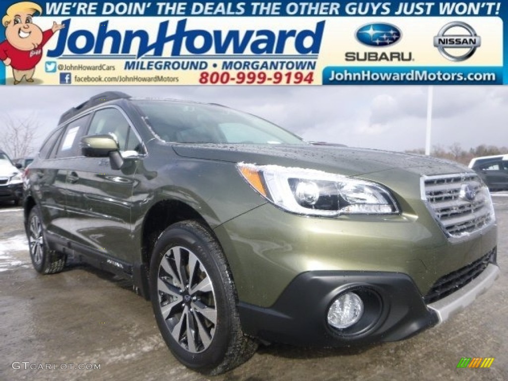 2015 Outback 2.5i Limited - Wilderness Green Metallic / Warm Ivory photo #1