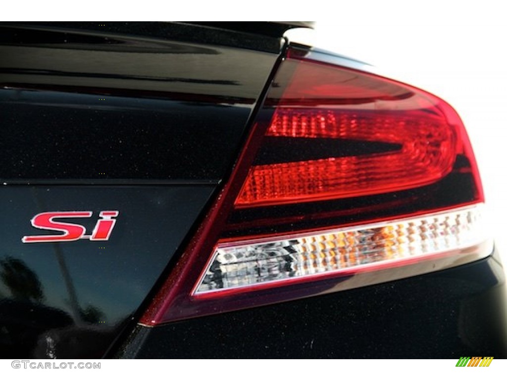 2015 Civic Si Coupe - Crystal Black Pearl / Si Black/Red photo #4