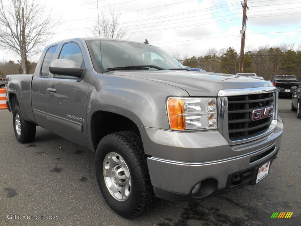 2008 Sierra 2500HD SLT Extended Cab 4x4 - Steel Gray Metallic / Ebony photo #1