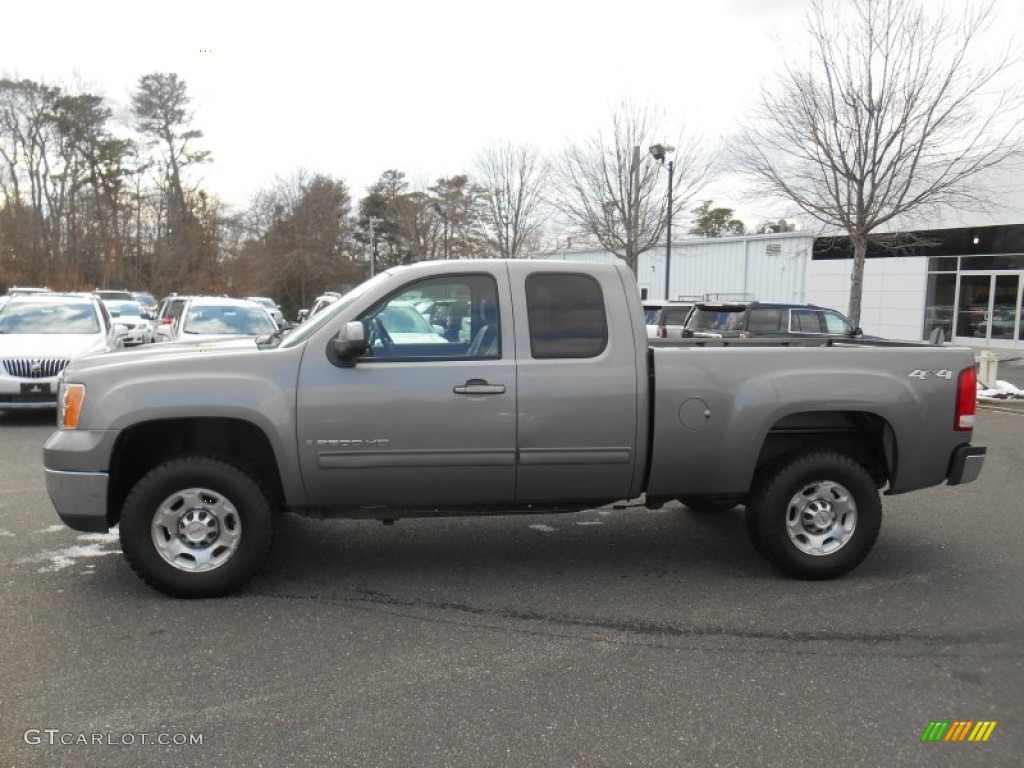 2008 Sierra 2500HD SLT Extended Cab 4x4 - Steel Gray Metallic / Ebony photo #4