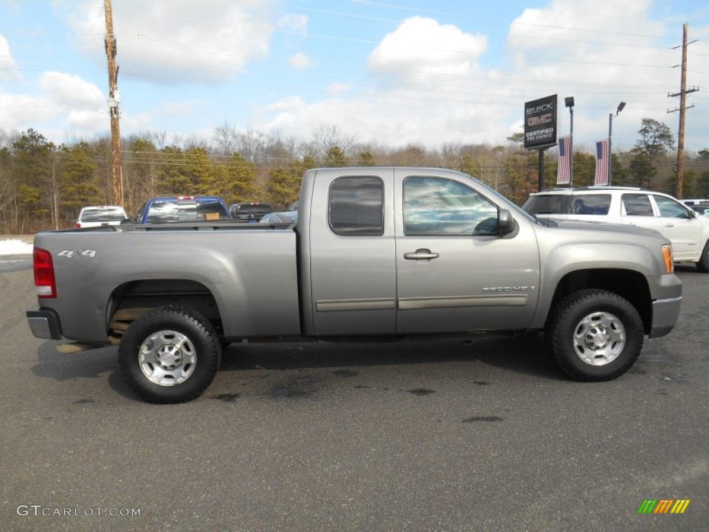 2008 Sierra 2500HD SLT Extended Cab 4x4 - Steel Gray Metallic / Ebony photo #8