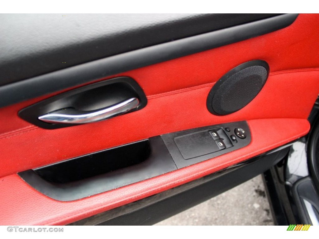 2007 BMW 3 Series 335i Convertible Coral Red/Black Door Panel Photo #101151742