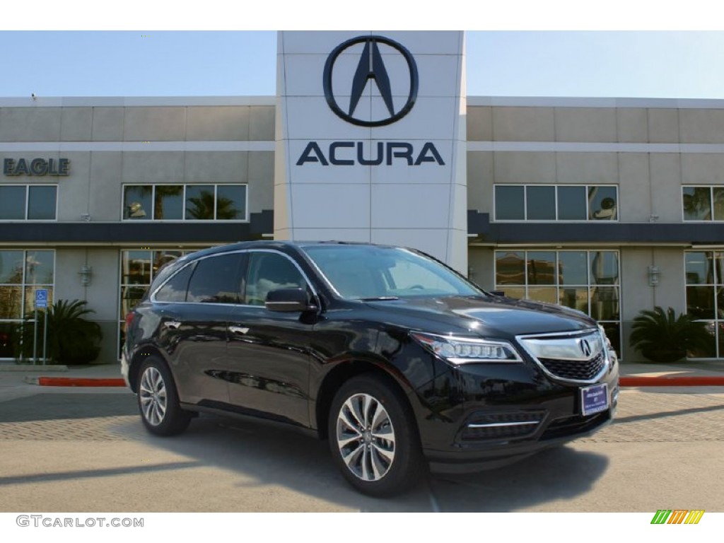 2015 MDX Technology - Crystal Black Pearl / Parchment photo #1